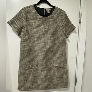 H&M black and white tweed dress